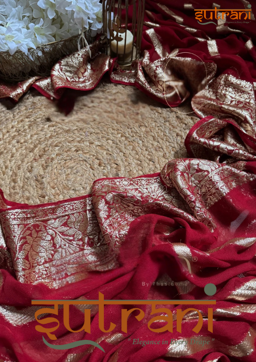 Scarlet Opulence Handwoven Saree