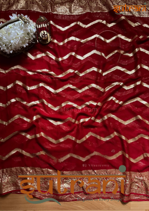 Scarlet Opulence Handwoven Saree