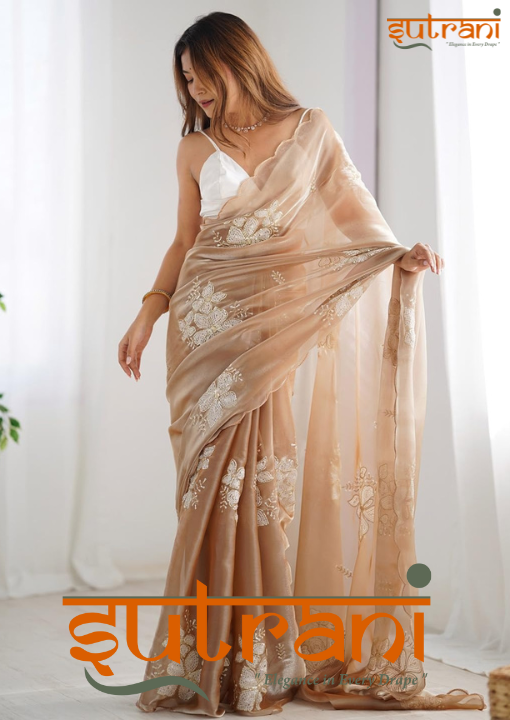 DESIGNER  CHIFFON SAREE WITH UNSTICHED BLOUSE