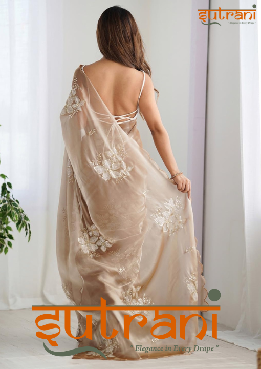 DESIGNER  CHIFFON SAREE WITH UNSTICHED BLOUSE