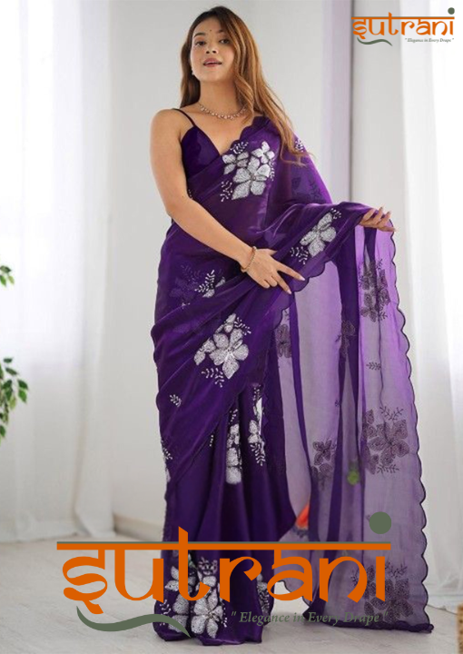 BEAUTIFUL DESIGNER SAREE WITH UNSTICHED BLOUSE