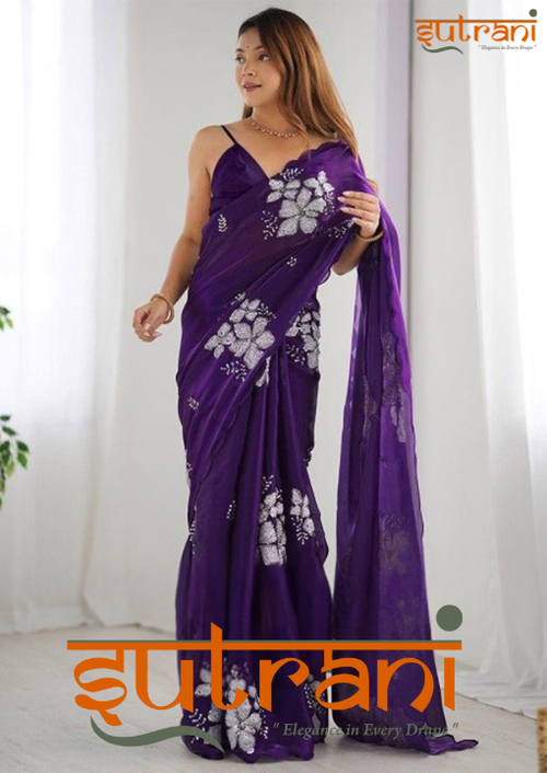 BEAUTIFUL DESIGNER SAREE WITH UNSTICHED BLOUSE