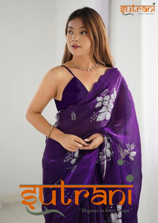 BEAUTIFUL DESIGNER SAREE WITH UNSTICHED BLOUSE