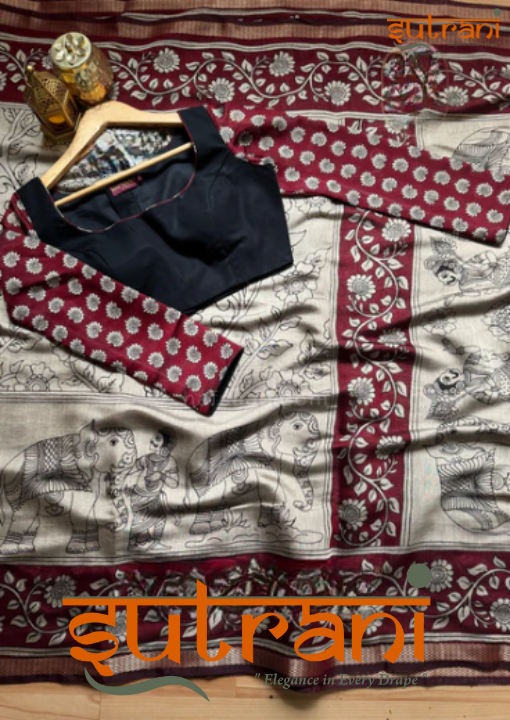 Traditional Kalamkari Cotton Saree