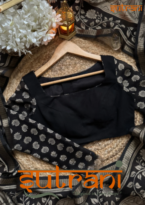 Ivory Noir Handcrafted Kalamkari Saree