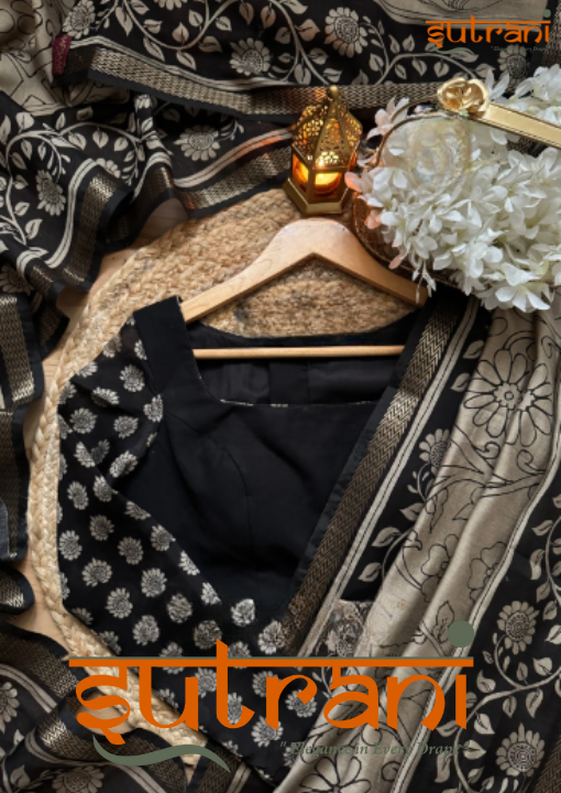 Ivory Noir Handcrafted Kalamkari Saree