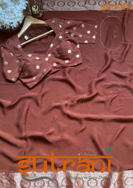 Terracotta Gold Motif Silk Saree