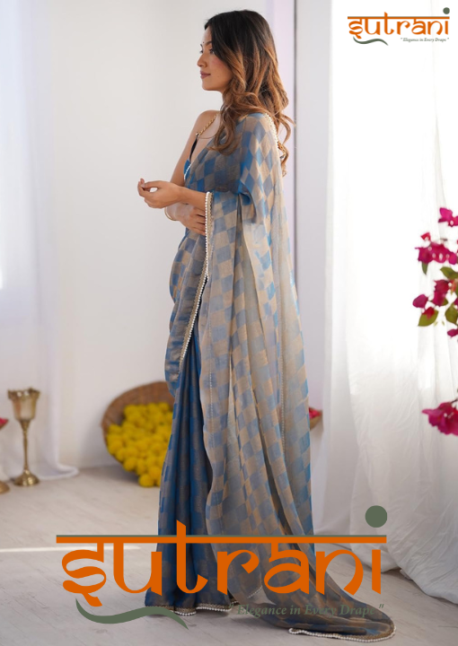 DESIGNER SAREE WITH VERY SOFT DESIGNER FANDY FABRIC AND UNSTICHED BLOUSE