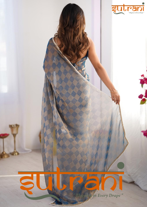 DESIGNER SAREE WITH VERY SOFT DESIGNER FANDY FABRIC AND UNSTICHED BLOUSE