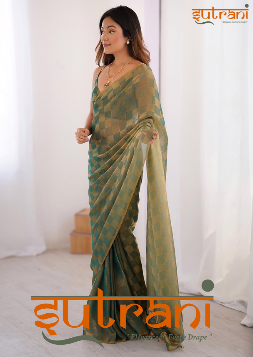 DESIGNER SAREE WITH VERY SOFT DESIGNER FANDY FABRIC AND UNSTICHED BLOUSE
