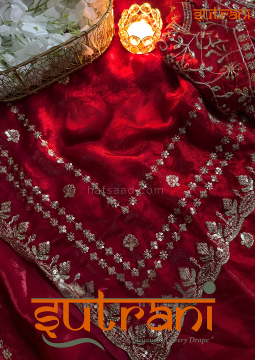 Bridal pink Embroidered Silk Saree with Designer unstitched blouse