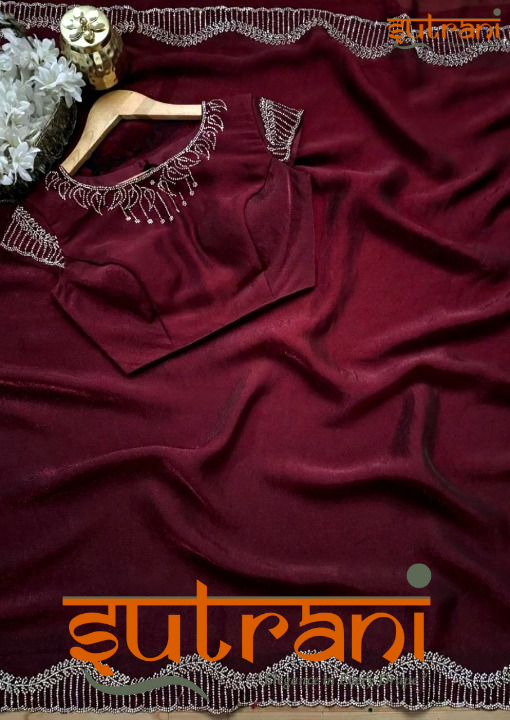 Heirloom Maroon Embellished Saree