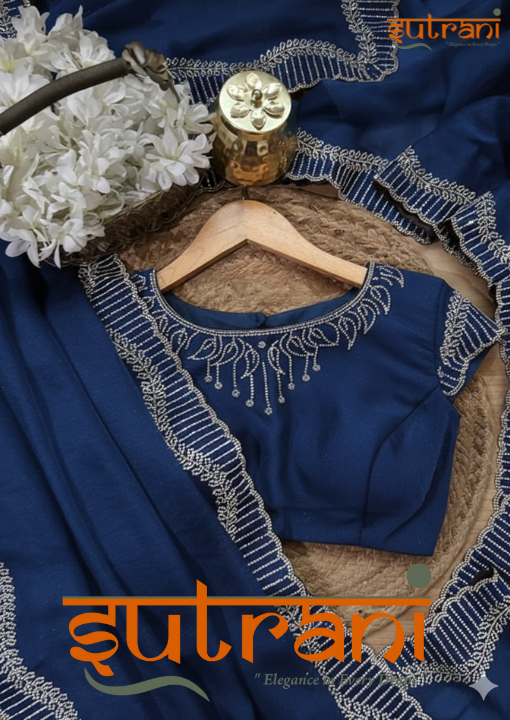 Timeless Navy Elegance Saree