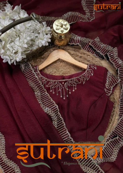 Heirloom Maroon Embellished Saree