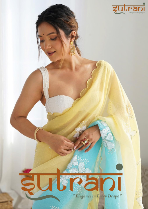 Sutrani Atelier Sunshine & Aqua Elegance Saree
