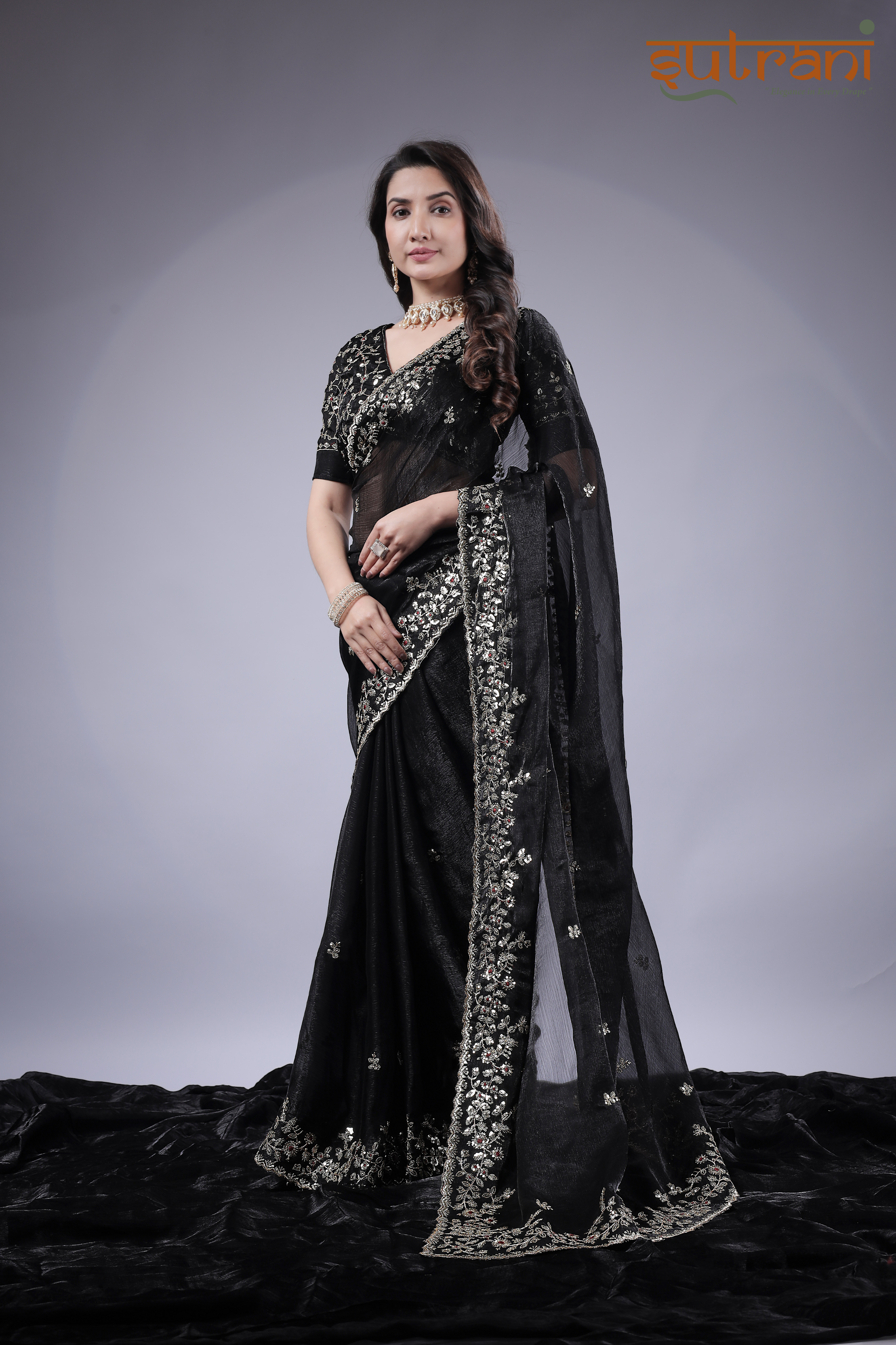 Black Heritage Saree – Crafted for Royal Grace