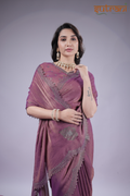 Twilight Purple – Evening Party Saree with Silver Detailing