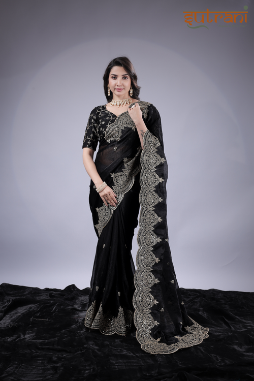 Black Empress – Designer Saree with Rich Silver Detailing